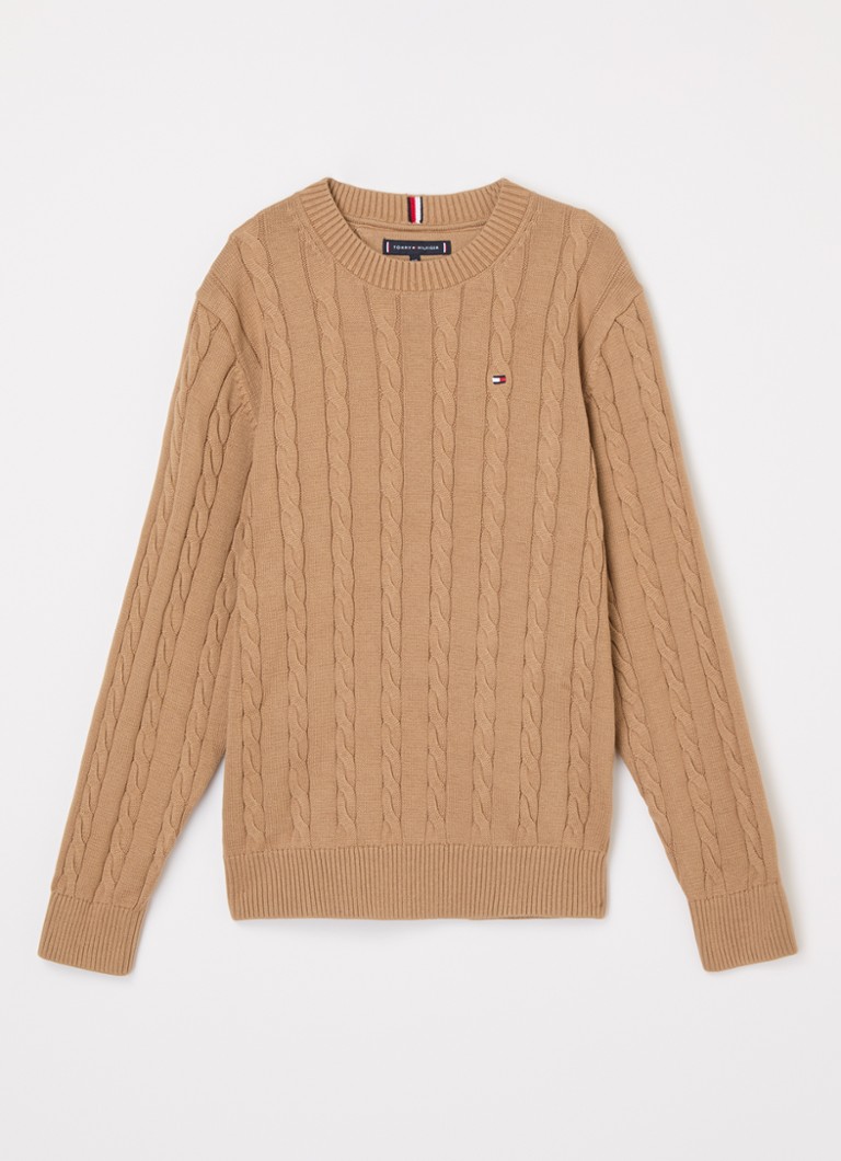 Suéter Tommy Hilfiger de tricô com bordado do logotipo.