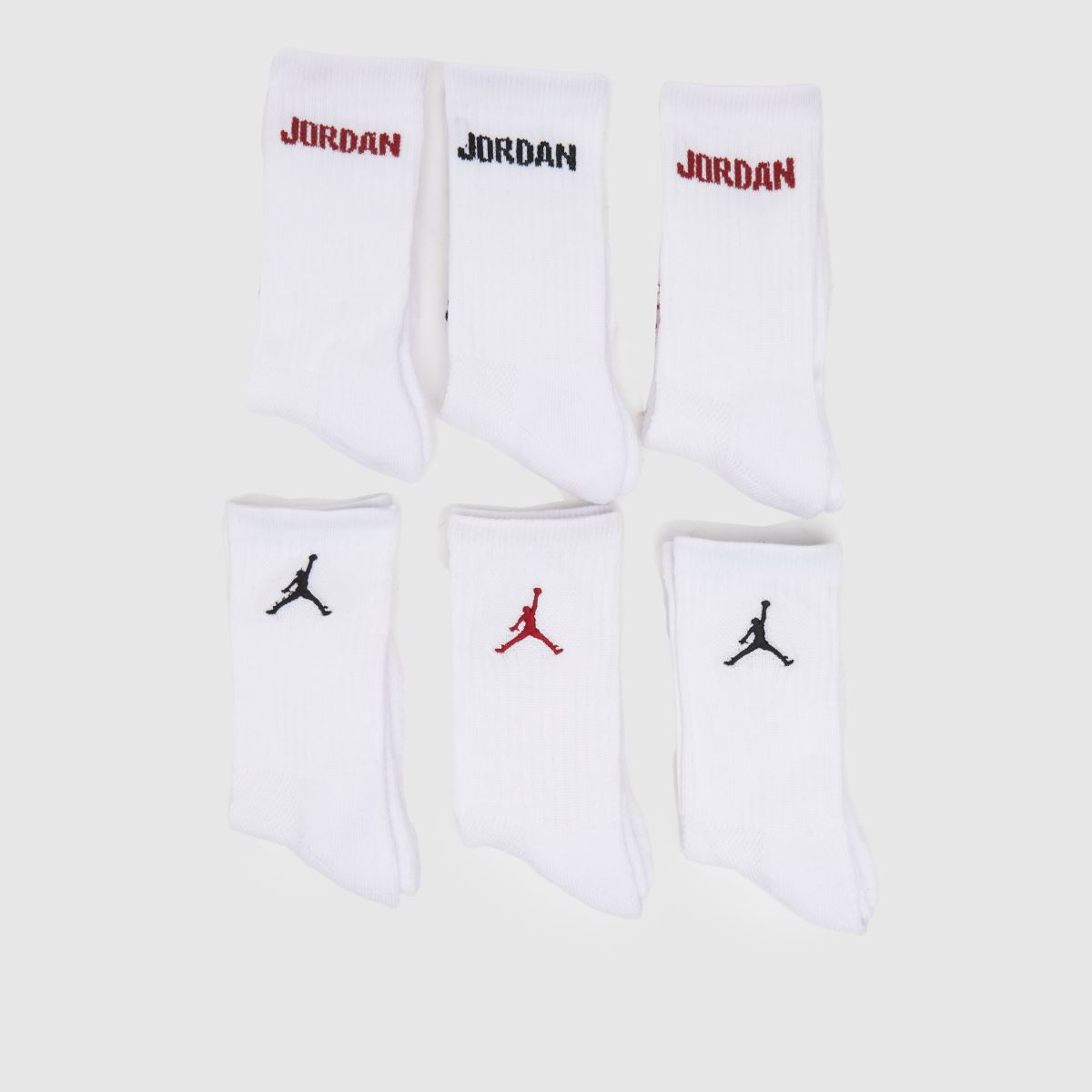 Nike Jordan vita legend-strumpor för barn, 6-pack
