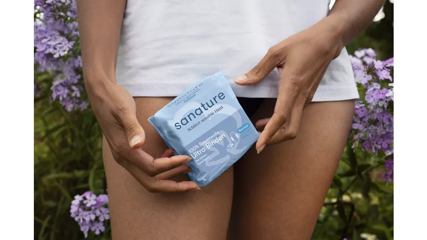 Sanature 100% Baumwolle Ultra Binden Normal mit Flügeln