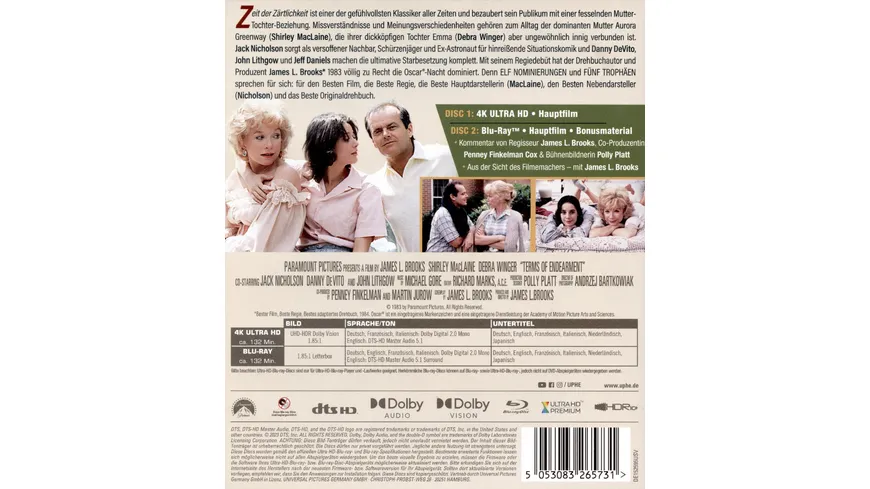Zeit der Zärtlichkeit  (4K Ultra HD) (+ Blu-ray)