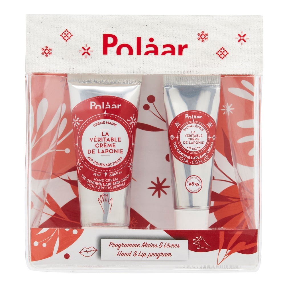 Polaar Coffret La Véritable Crème de Laponie Kit Hydratant Mains et Lèvres aux baiesarctiques