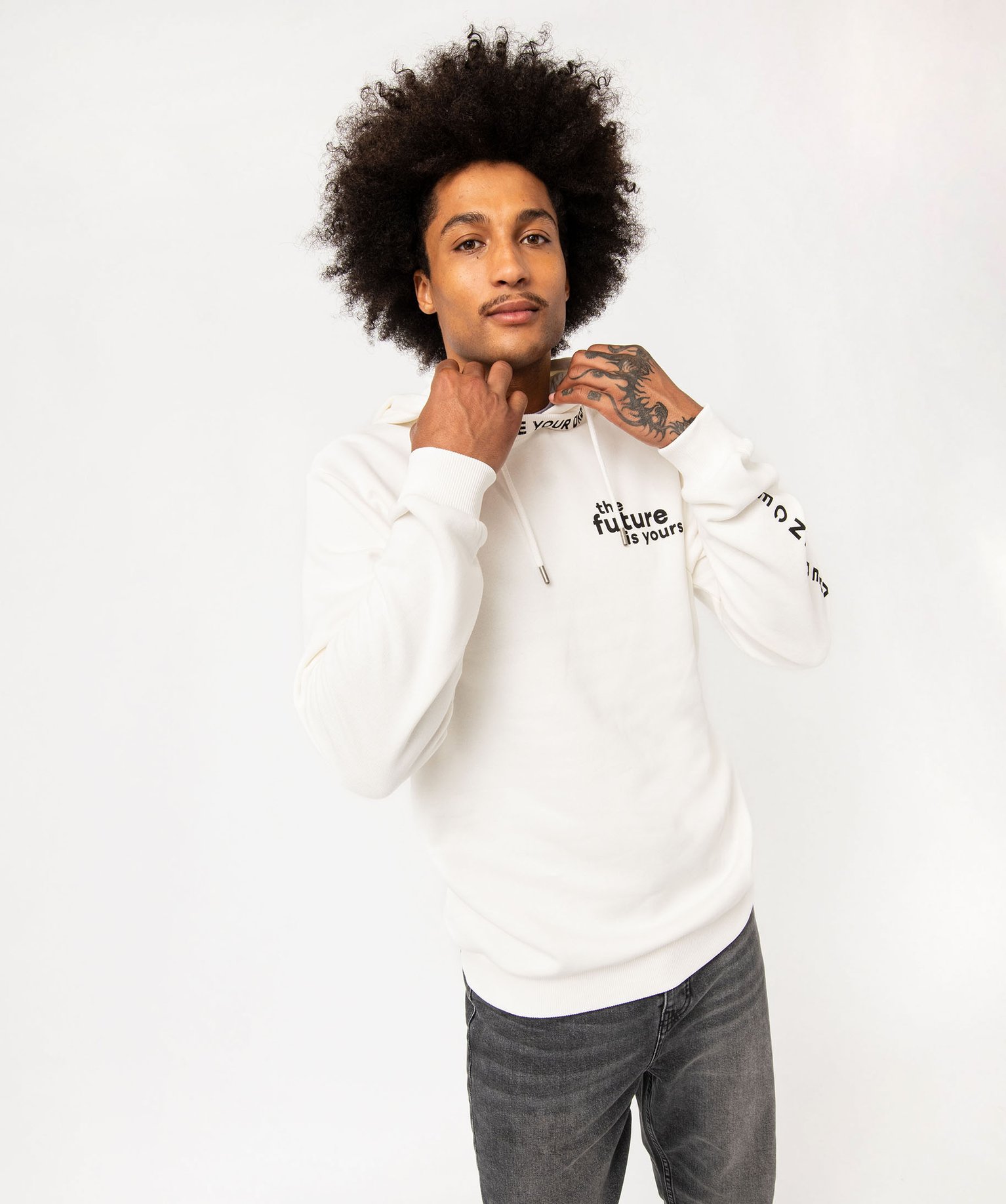Sweat à capuche en molleton doux homme blanc | GEMO