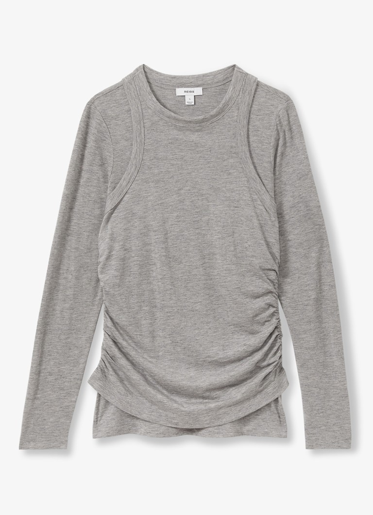 Reiss Charlie top in wool blend with mixed design