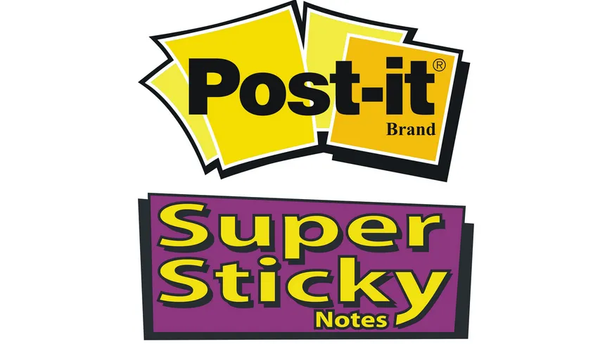 Post-it Haftnotiz Super Sticky Notes 76x76mm gelb-rosa-grün