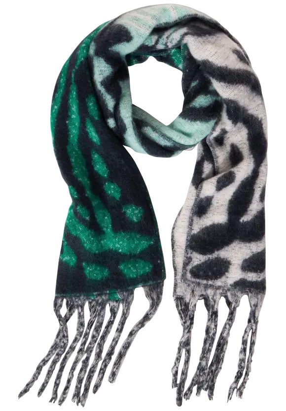 CECIL Jacquard Schal mit Fransen