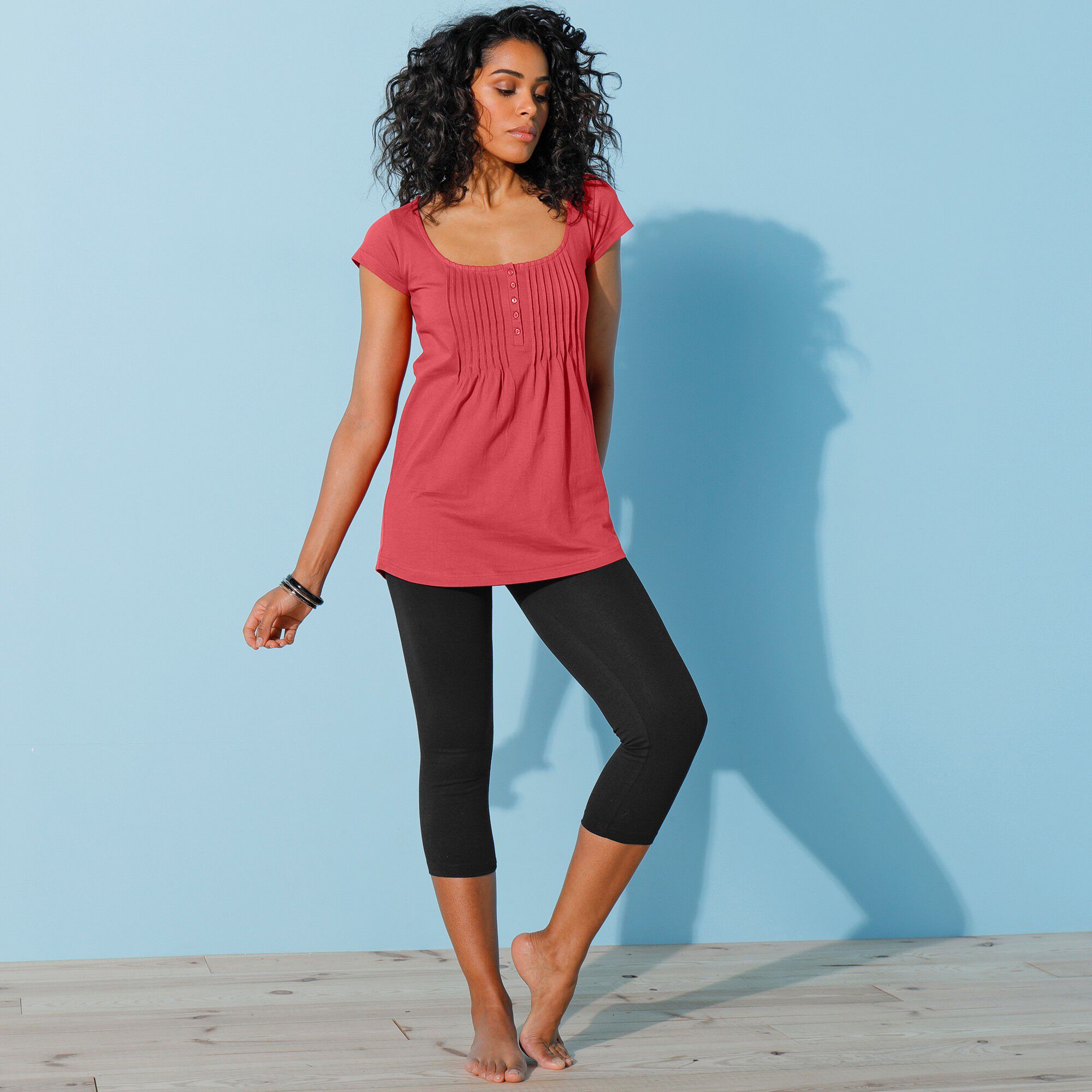Corsaire extensible taille élastiquée