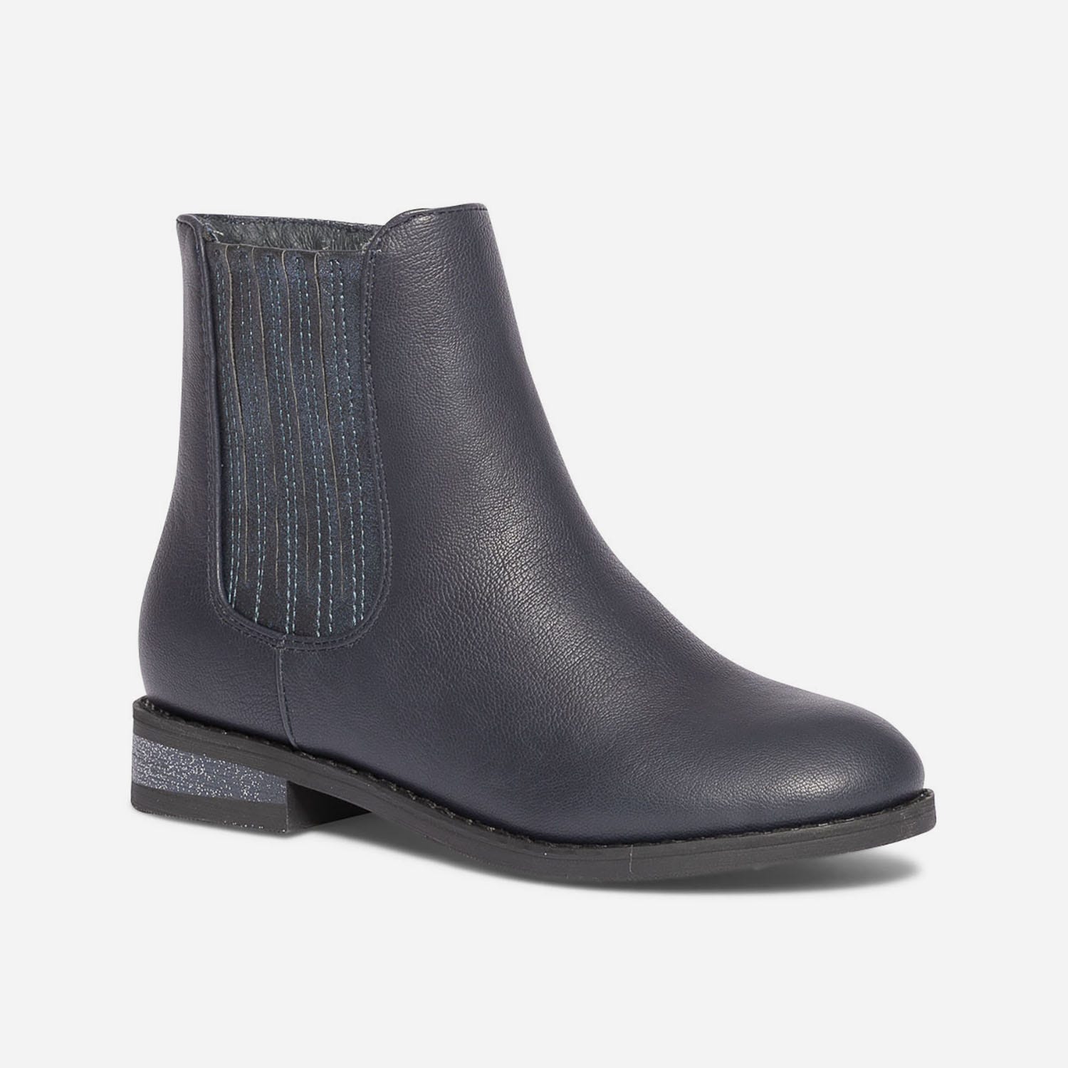 Chelsea boots marine à talon pailleté