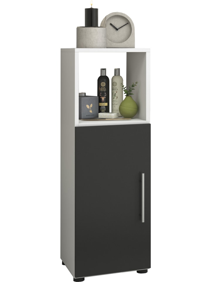 VCM  Holz Badmöbel Midischrank Badschrank Bad Flandu in Weiß / Schwarz günstig kaufen onesize
