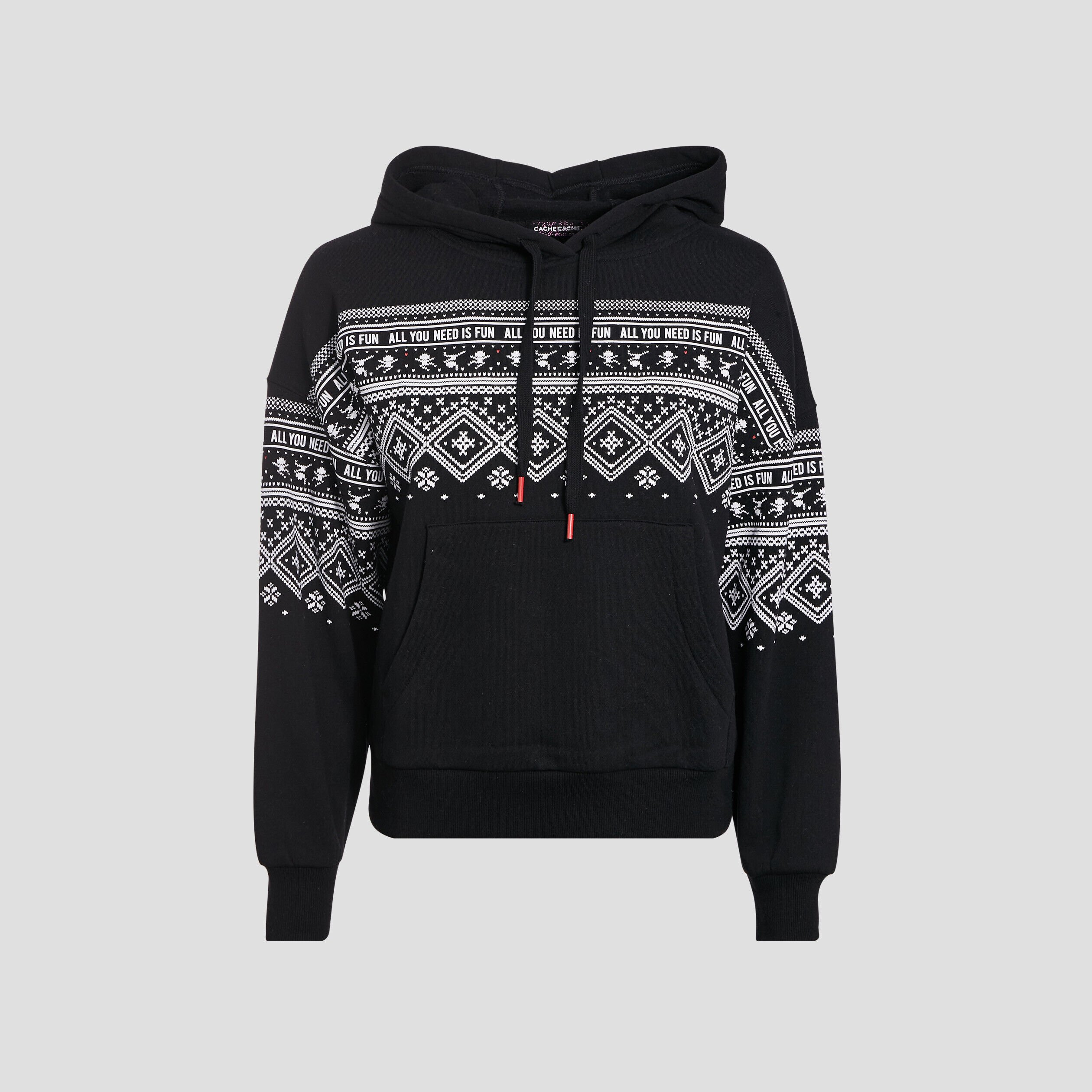Sweat à capuche noir femme | Cache Cache