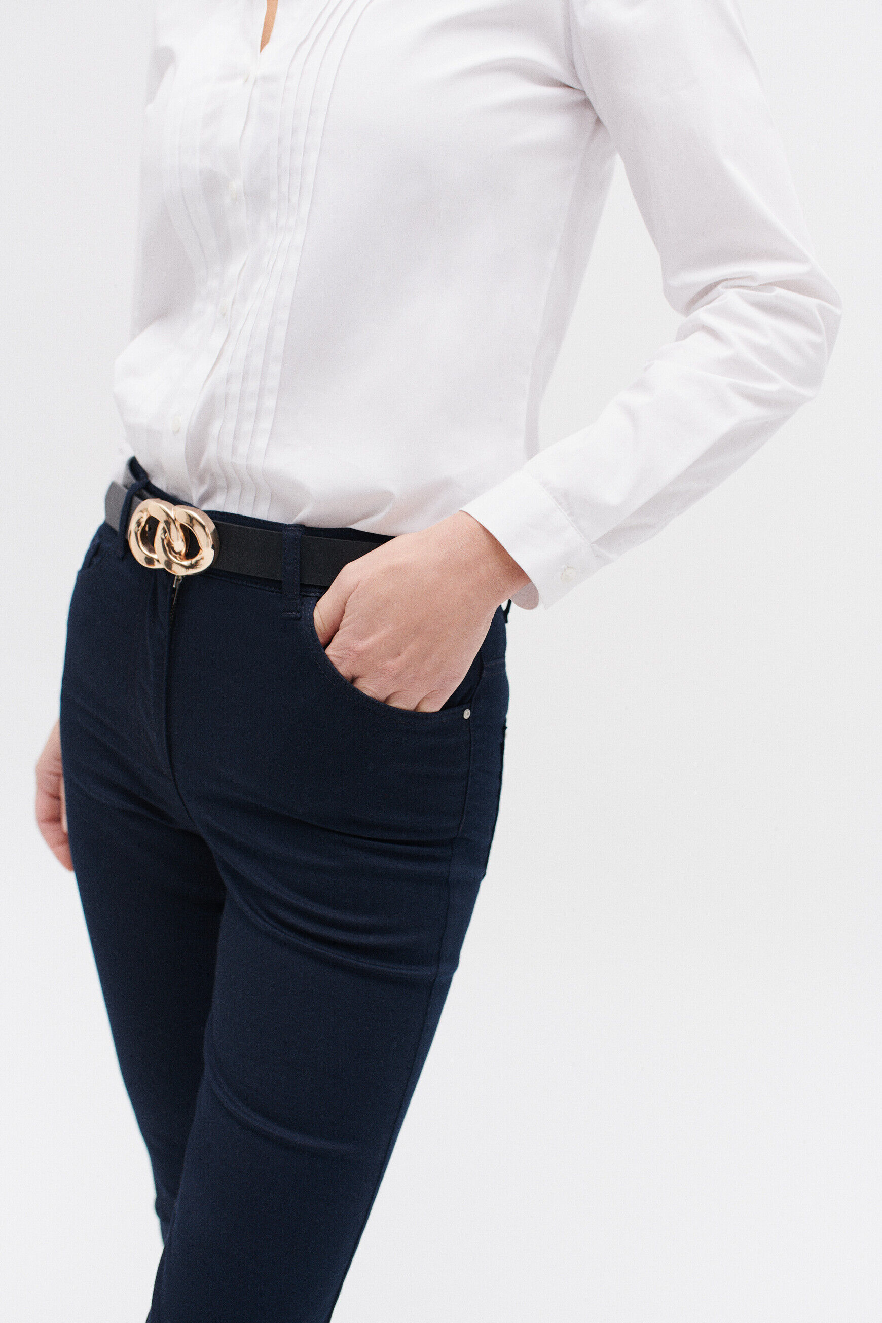 pantacourt mason bleu marine femme