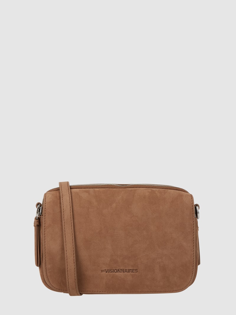 Crossbody Bag aus Veloursleder Modell 'Emily' in mittelbraun