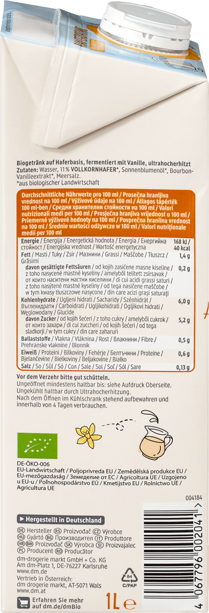 Haferdrink, Vanille, 1 l