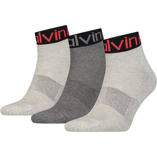 Calvin Klein Socken CK Men Quarter 3P Logo Welt 3er Pack
