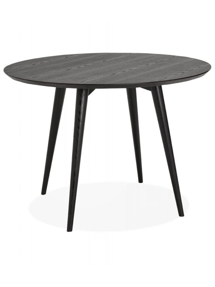 KADIMA DESIGN Runder Esstisch aus schwarzem Eschenholz | Zeitloses Design in Schwarz günstig kaufen onesize