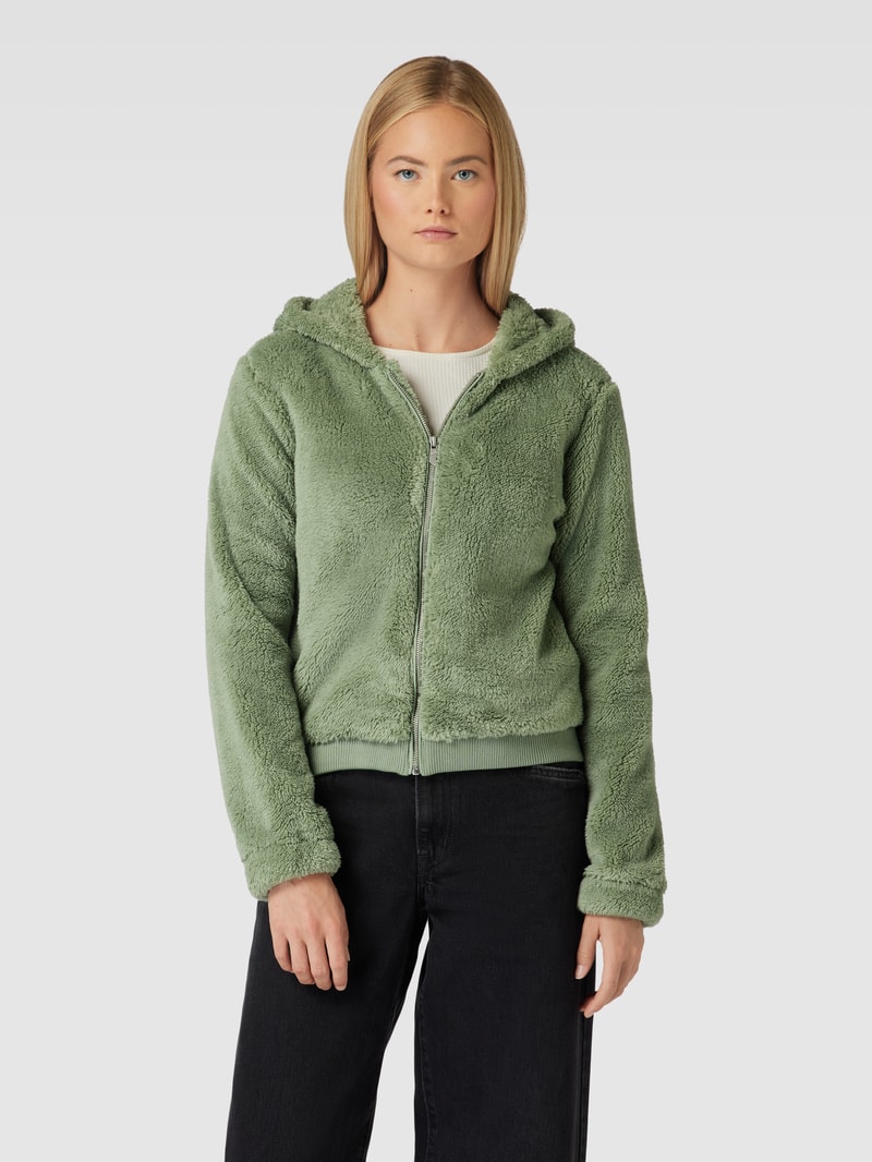 Sweatjacke aus Teddyfell in schilf
