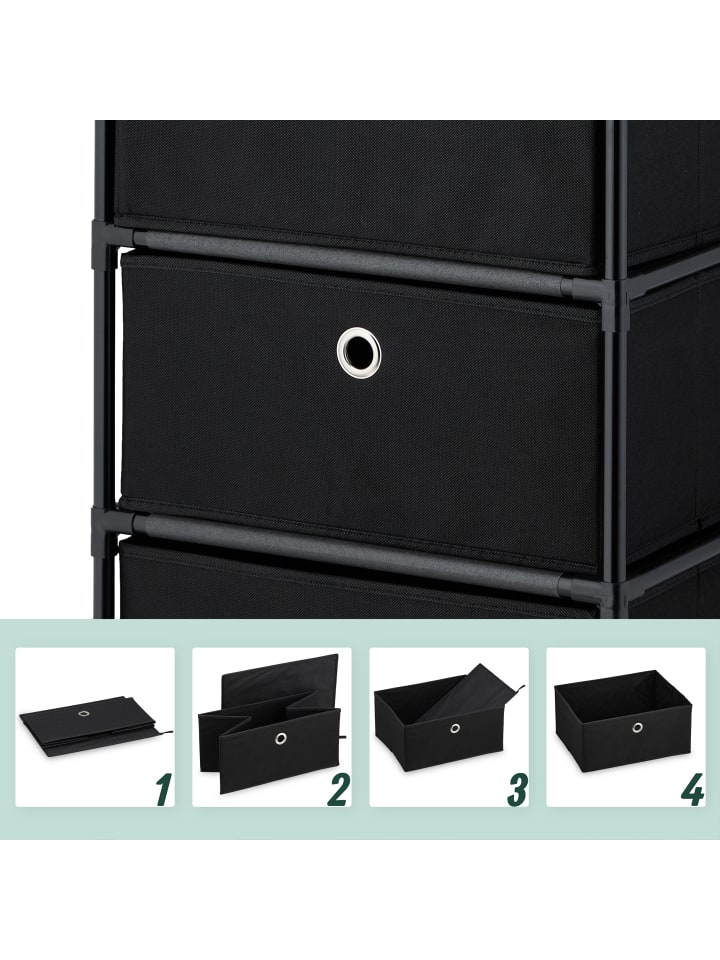 relaxdays Kommode in Schwarz/ Braun - (B)43 X (H)105 x (T)33 cm günstig kaufen onesize
