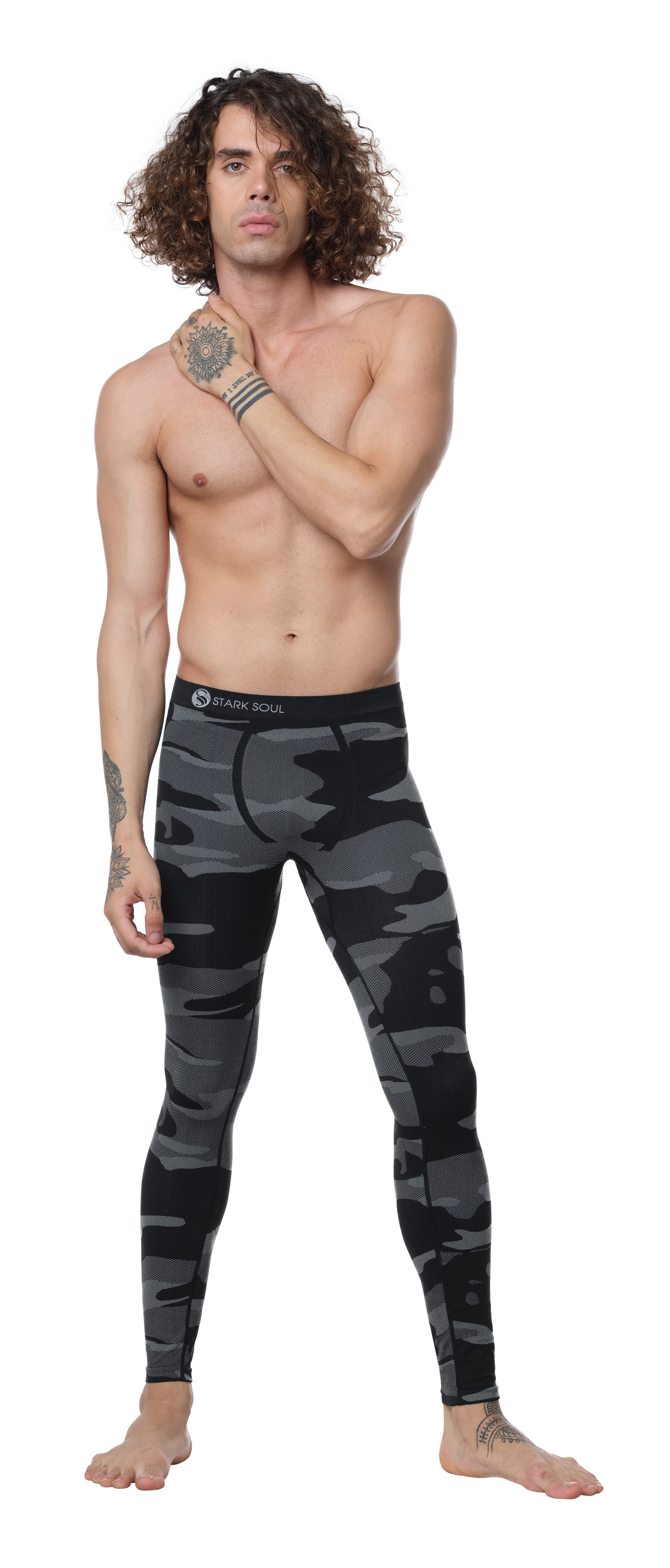 Stark Soul® Funktionshose Funktionshose - Camouflage, Seamless, Thermo-Funktionsunterwäsche, Herren mit elastischem Bund