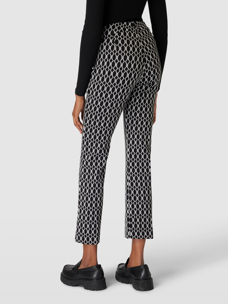 Hose mit Allover-Muster Modell 'TWIGGY' in schwarz