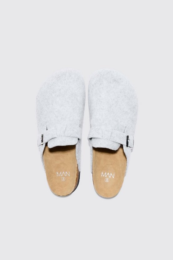 Cremefarbene Mule-Sandalen mit verstellbarer Schnalle