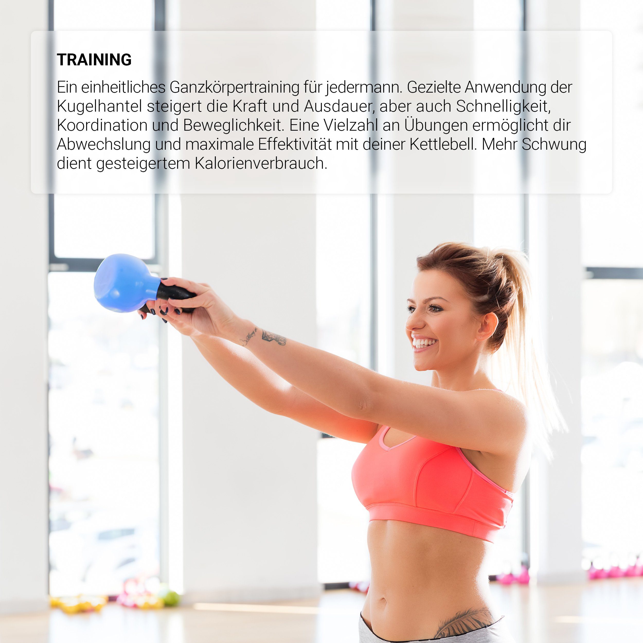 MSports® Kettlebell Kettlebell Professional Neopren 2 – 30 kg inkl. Übungsposter