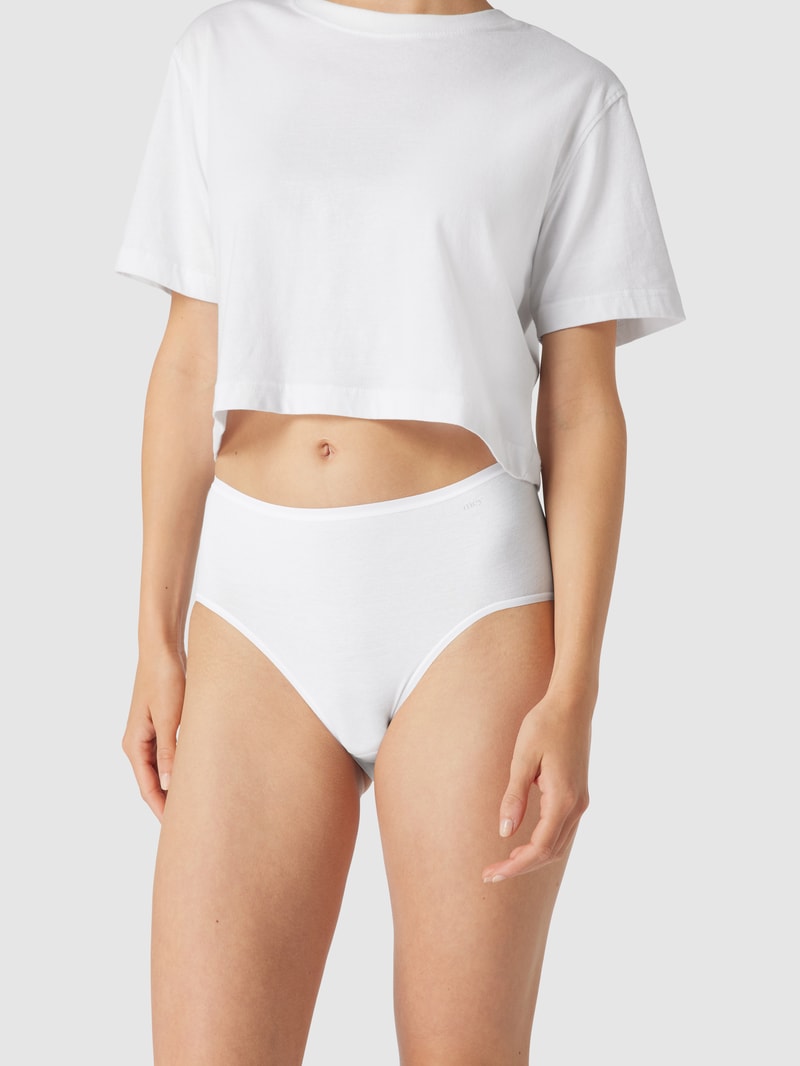 Slip mit Label-Print Modell 'Superfine' in weiß