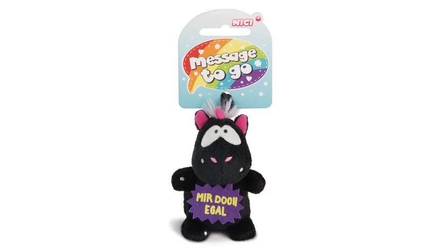 NICI Einhorn Carbon Flash MIR DOCH EGAL 8cm mit Loop