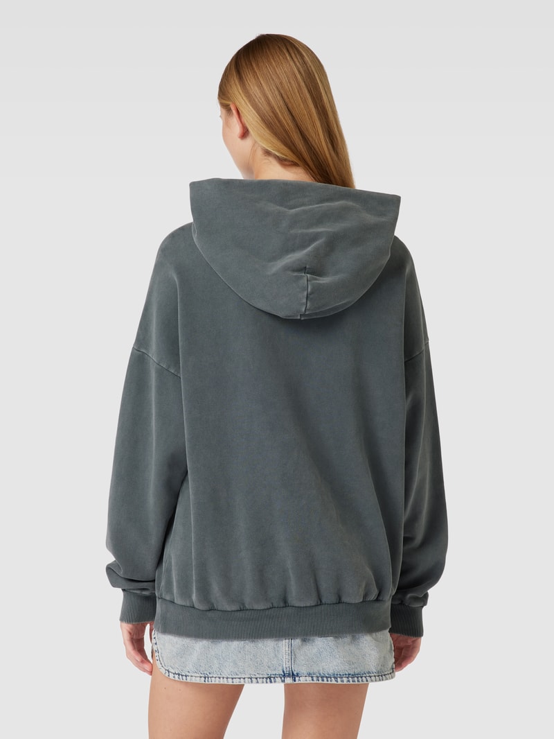 Hoodie mit Label-Print in anthrazit