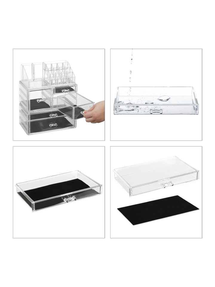 relaxdays Makeup Organizer in Transparent günstig kaufen onesize