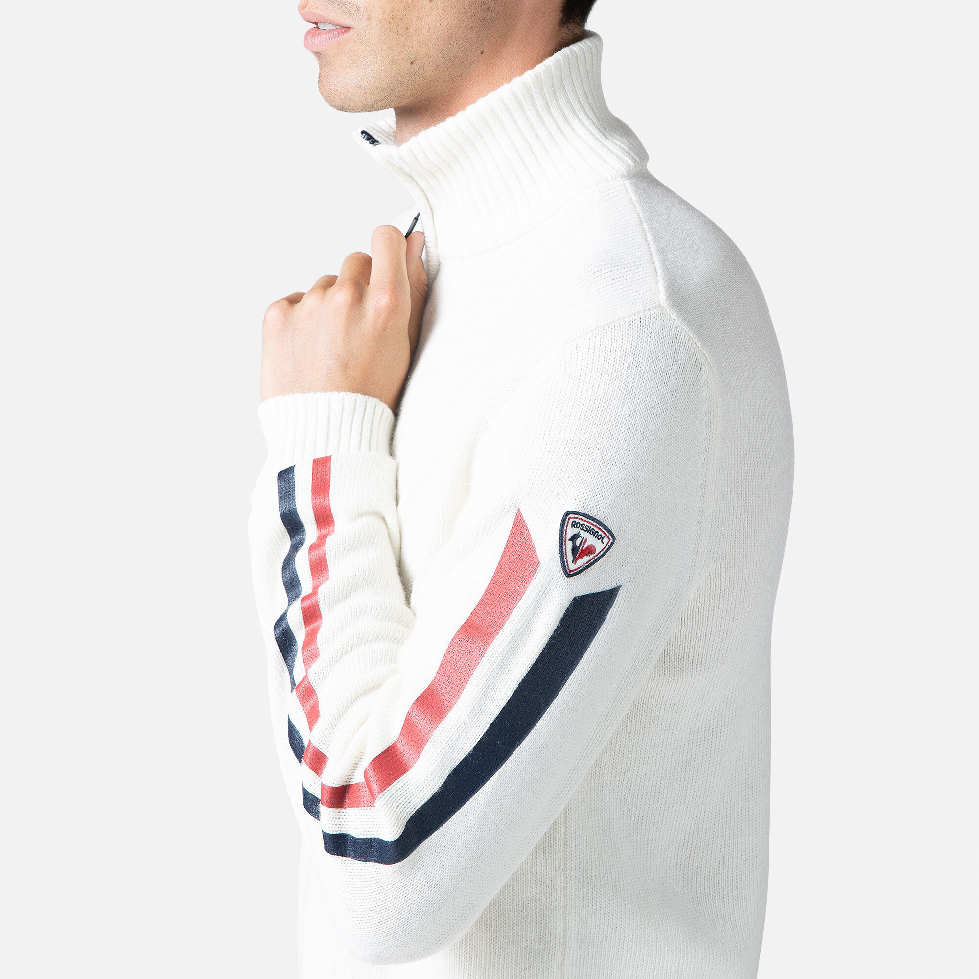 Pull en maille à manches Signature homme