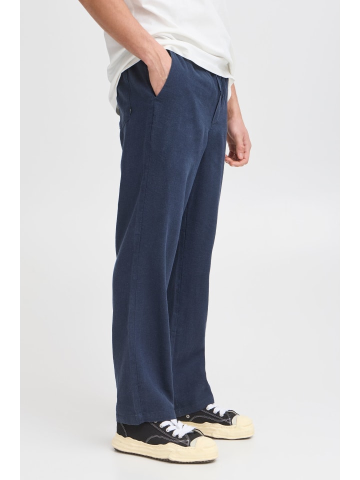!SOLID Leinenhose in Blau günstig kaufen
