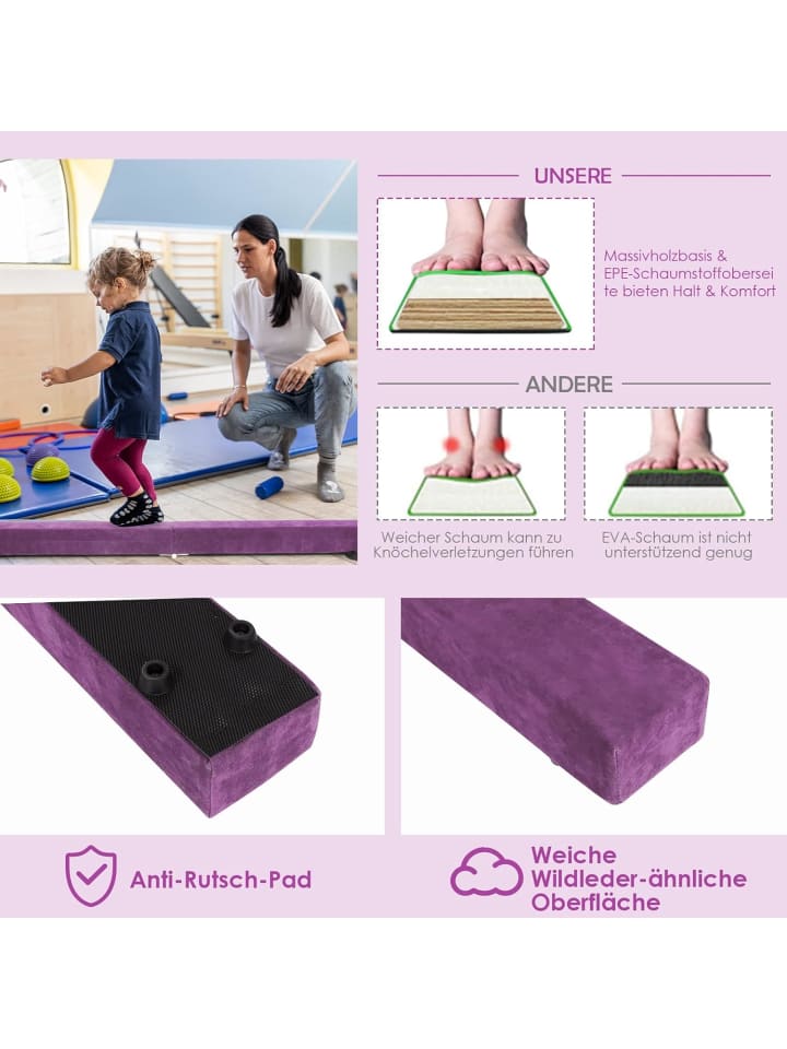 COSTWAY 210 cm Schwebebalken in Lila günstig kaufen 210 cm