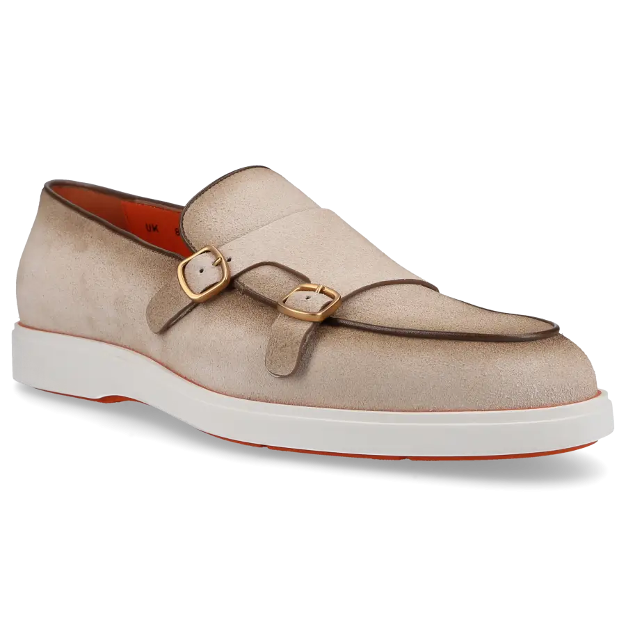 Santoni - Monk Schuhe 17271 Veloursleder - grau