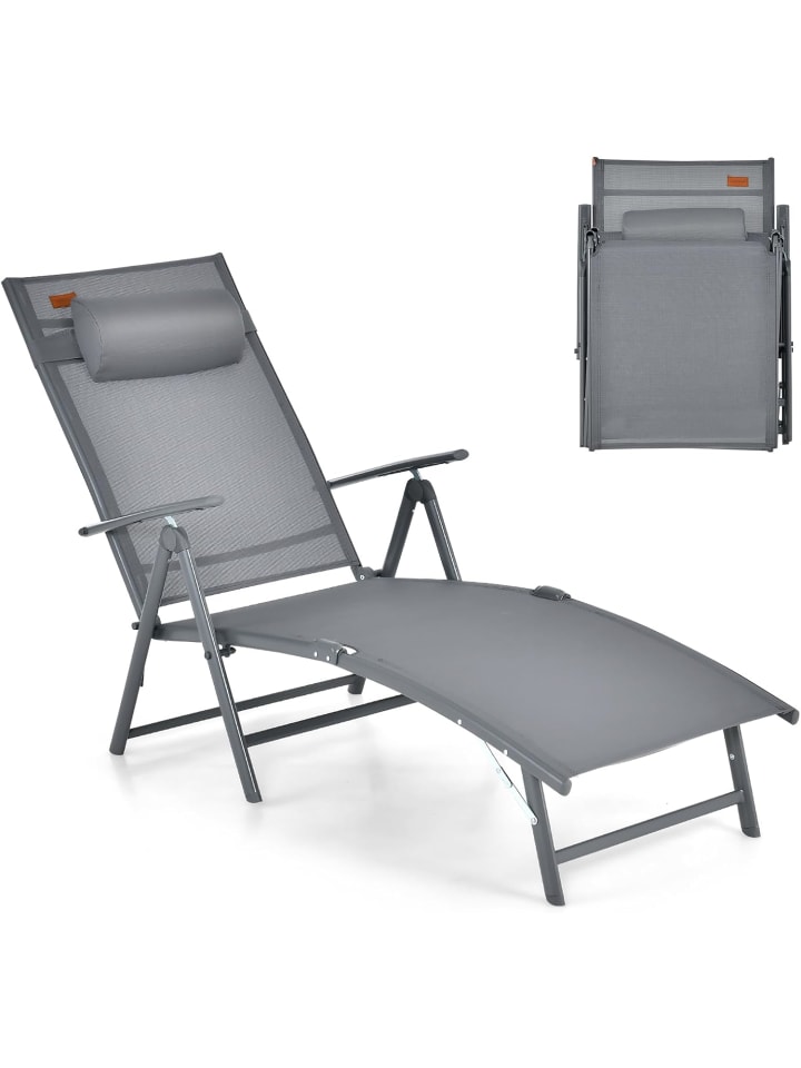 COSTWAY Sonnenliege klappbar in Grau günstig kaufen onesize