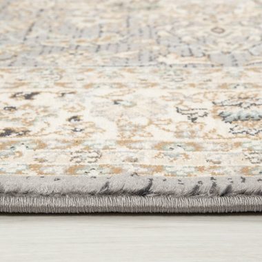 Orientteppich Oriente Teppich - Traditioneller Teppich Orient Grau, Mazovia, 60 x 100 cm, Geeignet für Fußbodenheizung, Pflegeleicht, Wohnzimmerteppich