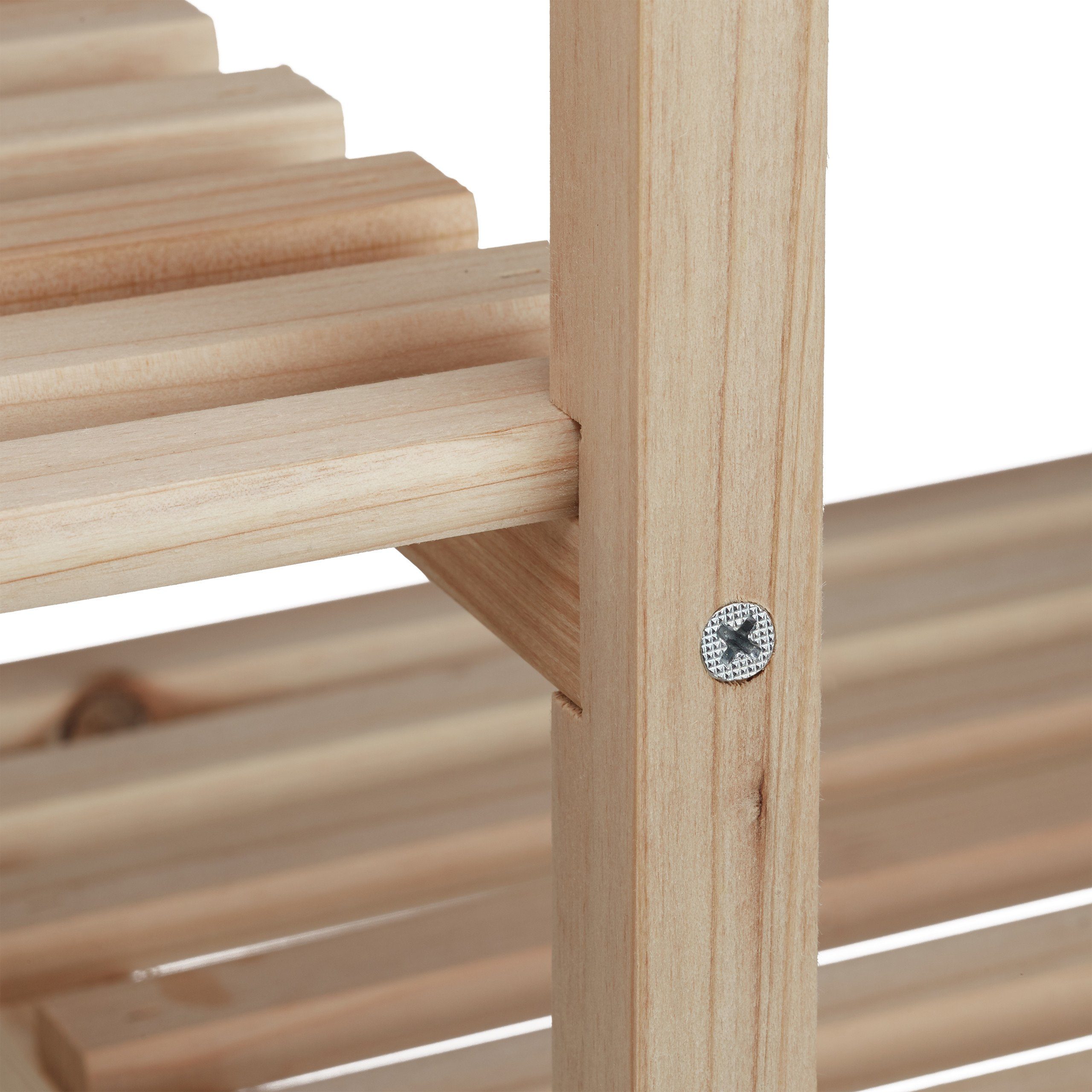relaxdays Blumenständer Pflanzenregal Holz, L