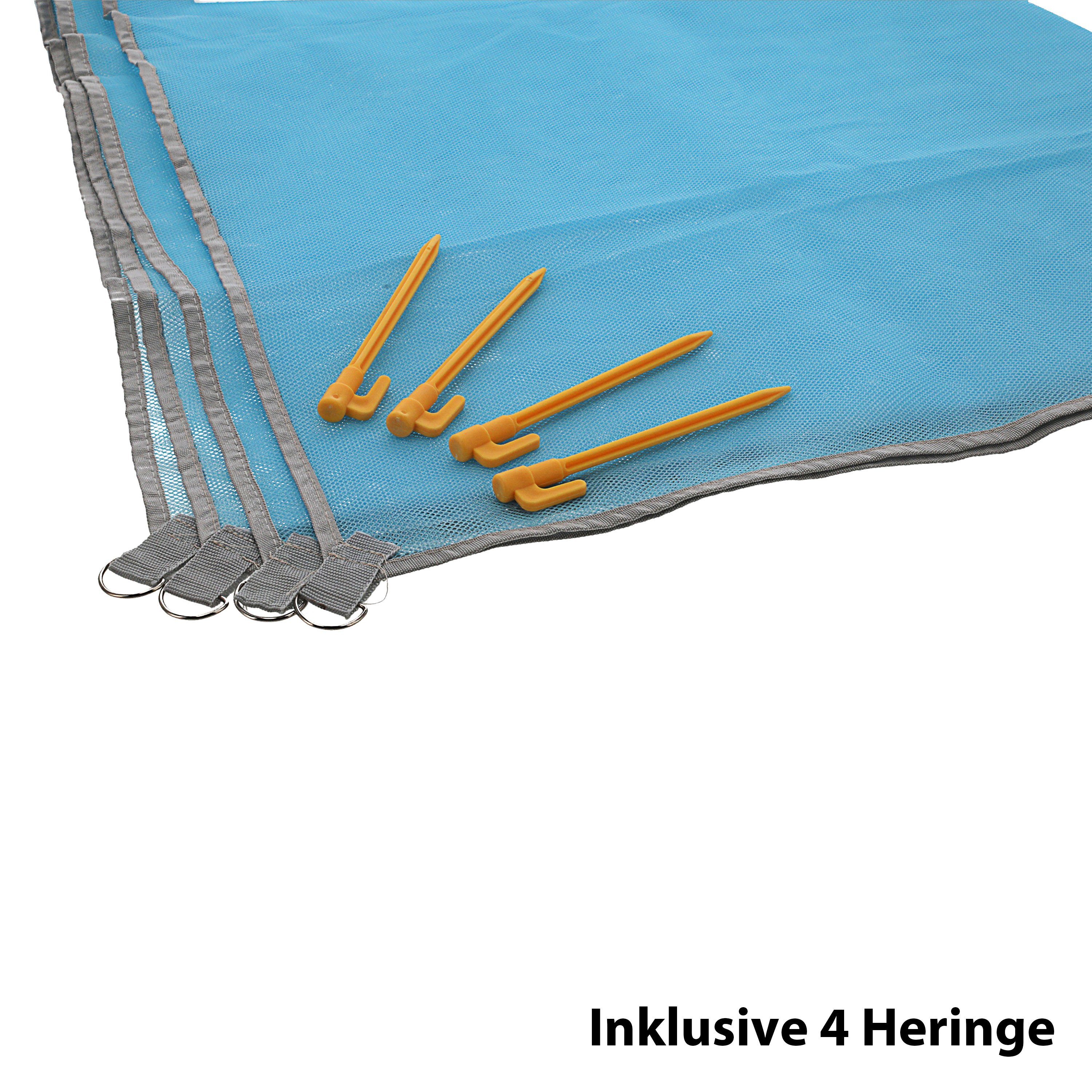 CEPEWA Strandtuch Stranddecke sandfrei blau 200x200cm Heringe Beutel