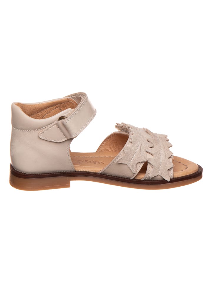 POM POM Leder-Sandalen in Beige günstig kaufen