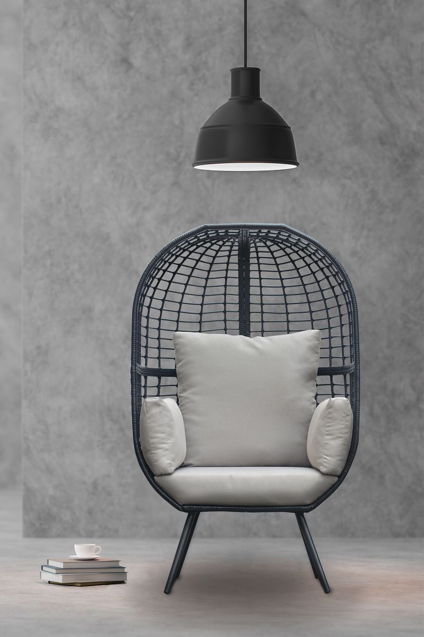 schütte Home & Living Rattan Loungesessel inkl. Kissen hellgrau