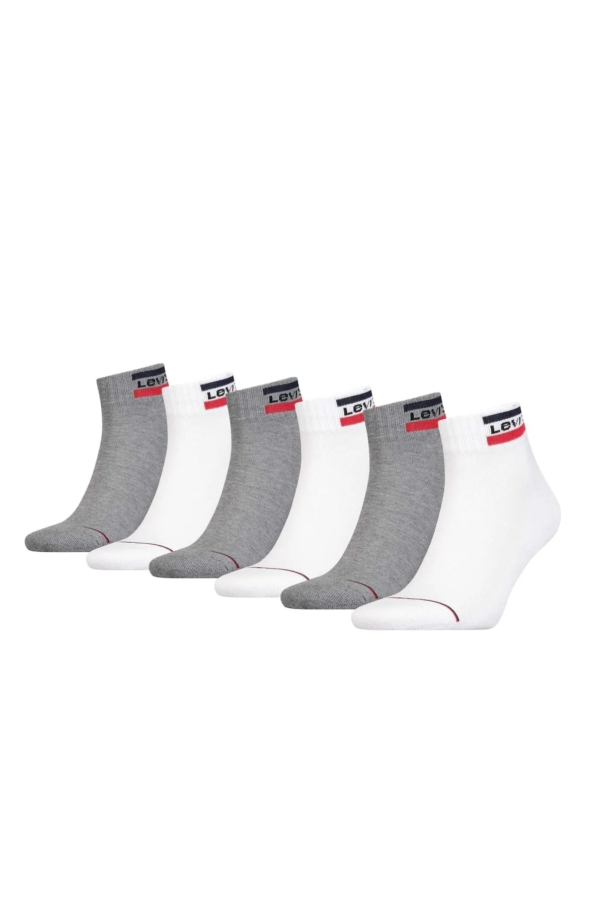 Levi&'s  LEVI&'S Unisex 6er Pack Sportsocken - Mid Cut SPRTWR, Logo, ECOM
