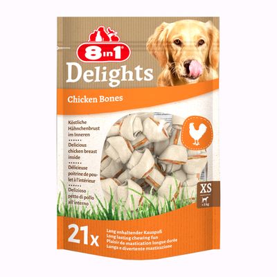 2 x 8in1 Delights + 36 g (4 Stück) Kaubälle mit Huhn gratis!
