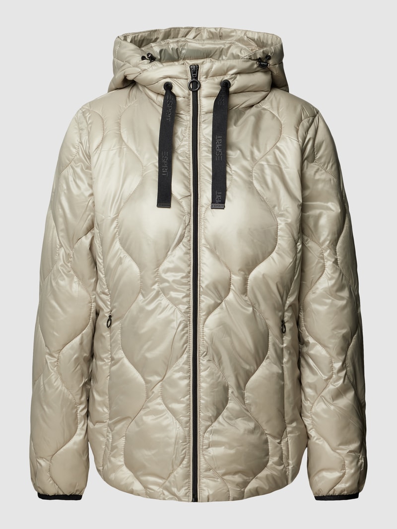 Steppjacke mit seitlichen Eingrifftaschen in beige