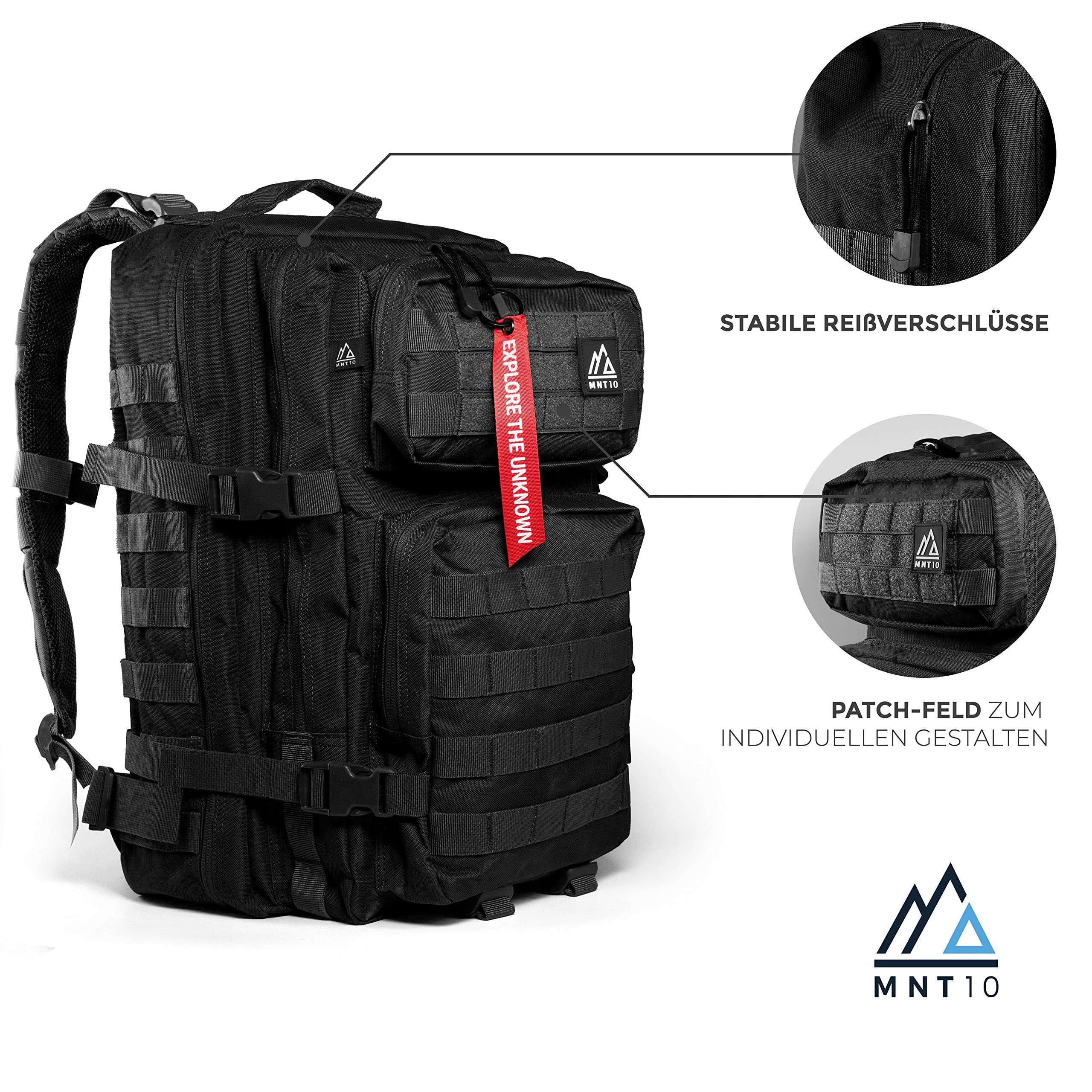 MNT10 Wanderrucksack Taktischer Outdoor Rucksack 28L & 40L I Army Backpack für Reisen, Taktischer Rucksack Herren, Damen I US Cooper Rucksack