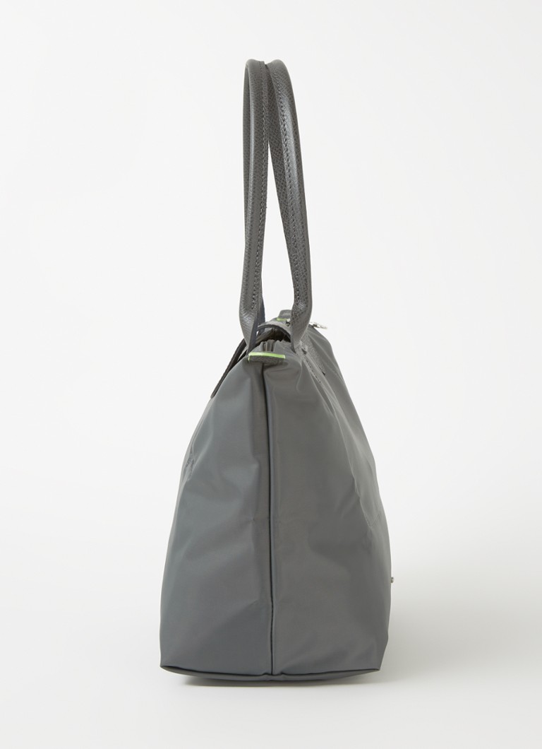 Longchamp Le Pliage Vihreä olkalaukku M nahkayksityiskohdilla