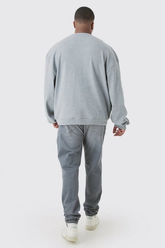Plus kastiges geripptes Ottoman Sweatshirt