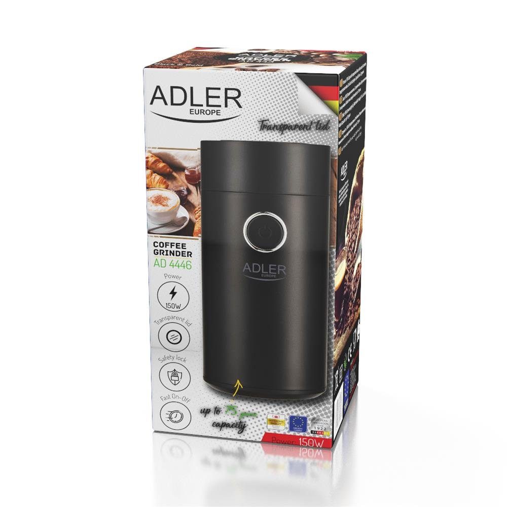 Adler Kaffeemühle AD 4446bs, 150Watt, 75g, elektrische Kaffeemühle, Gewürzmühle