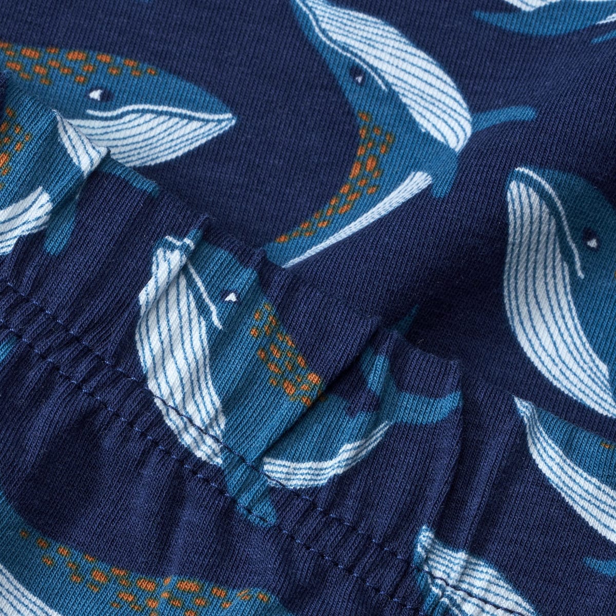 Schlafanzug mit Wal-Muster, blau, Gr. 104, 1 St