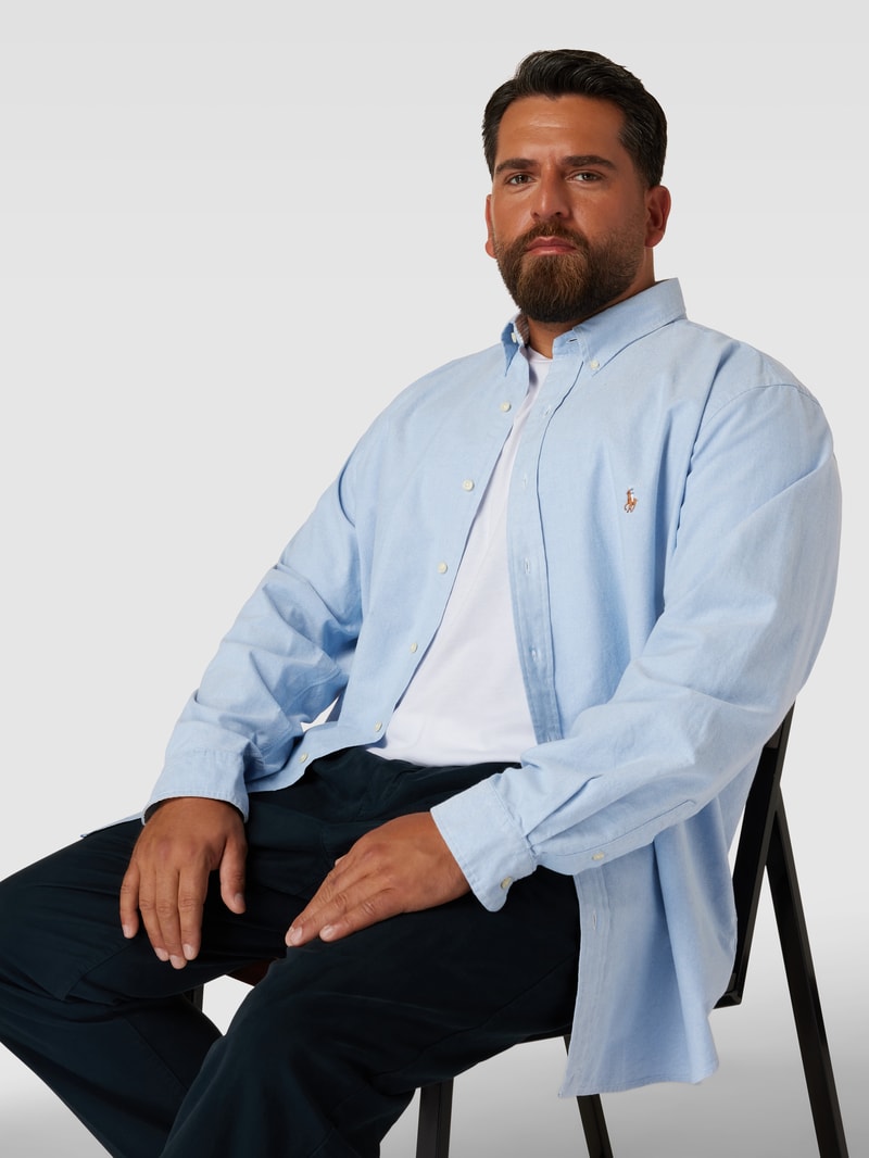 PLUS SIZE Freizeithemd mit Label-Stitching in pink