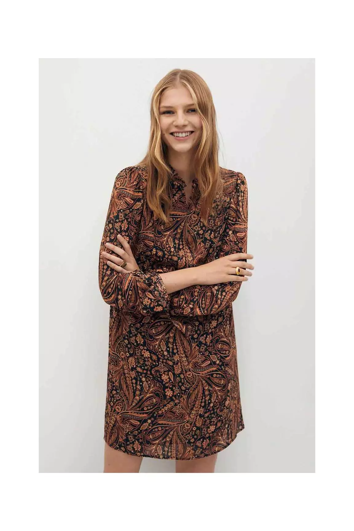 Mango Robes Courtes Femme couleur marron