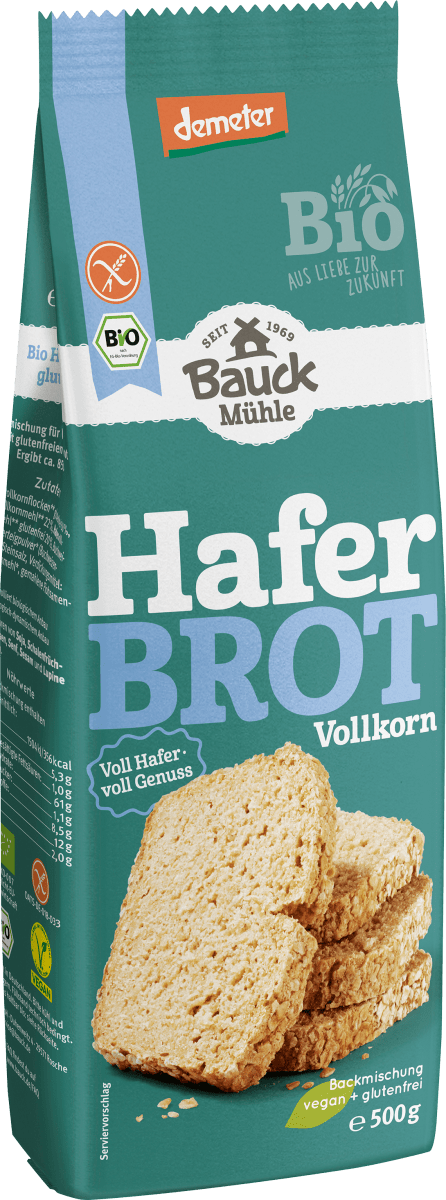 Backmischung Haferbrot Vollkorn, glutenfrei, 500 g