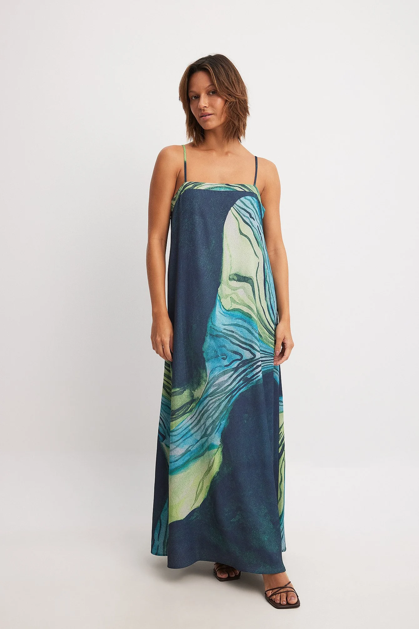 Fließendes Maxikleid mit Print